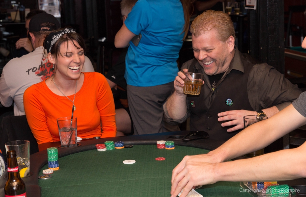 Guests playing at a table during an MSterious Miracles event